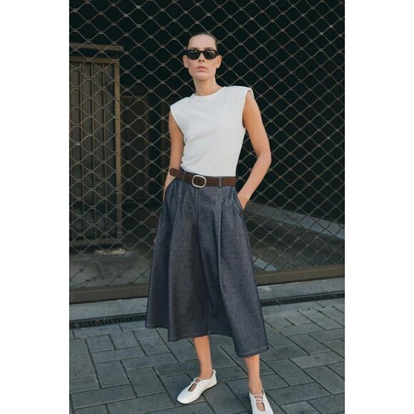 ZARA CONTRAST DRESS WITH BELT - Picture 4 of 7